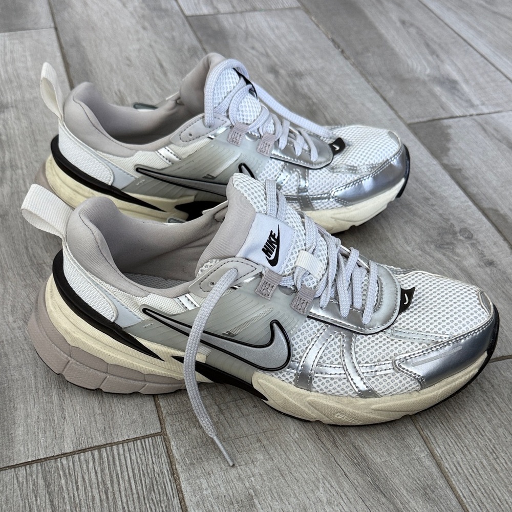 Nike Women’s V2K Run Silver/White/Black Athletic Sneakers